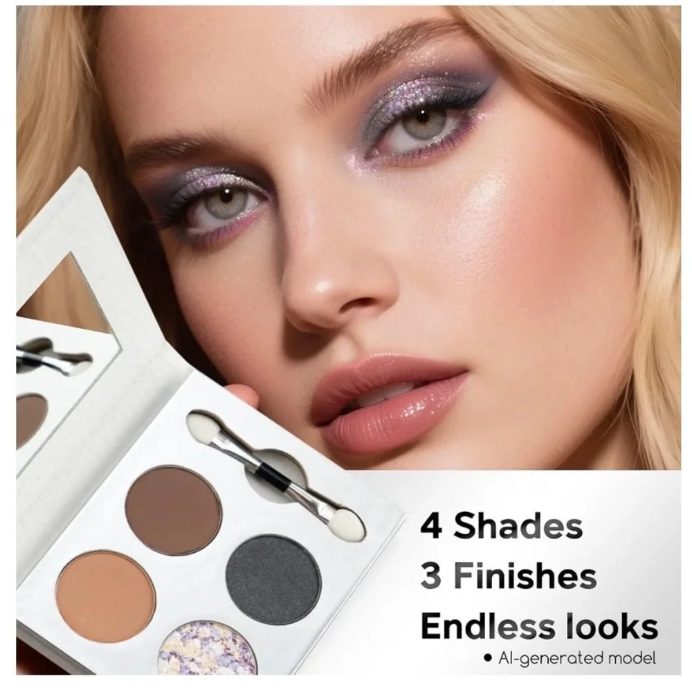 Color Nymph Eye Makeup Palette Nudes Matte Shimmer Glitter Chameleon 4 Shades